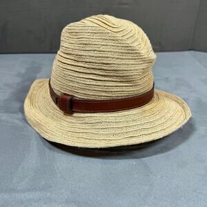 Bailey of Hollywood Woven Straw Fedora Hat Medium M 57 cm 100% Paper Lightweight